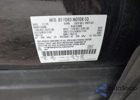 2020 Ford Explorer Xlt from USA, damaged, VIN 1FMSK8DH5LGB25570